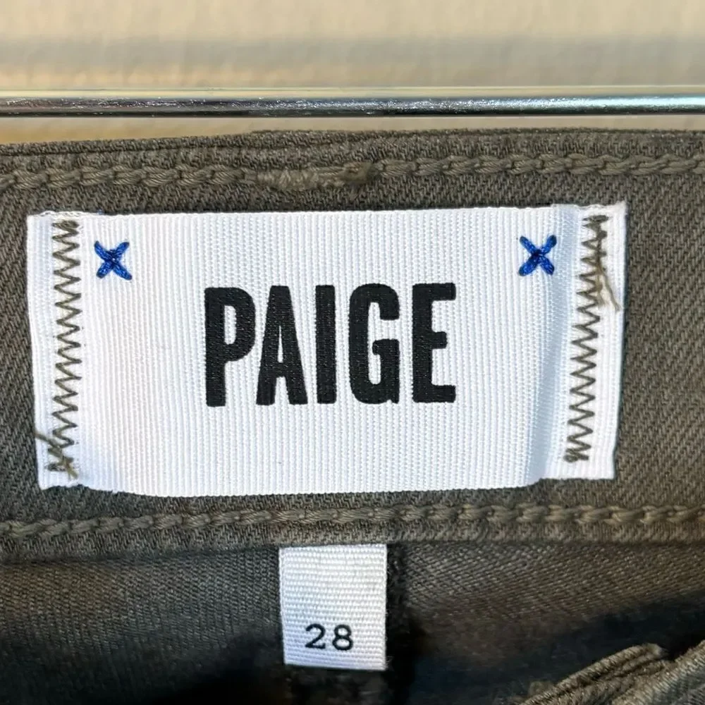 NWT Paige Verdugo Skinny Green Jeans Ankle Size 28